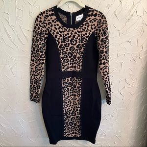 Milly Leopard Print Bodycon Dress Size Small S